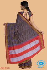 ILKAL HANDLOOM SILK BY COTTON SMALL CHECKS CHIKKI PARAS SAREES