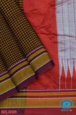 ILKAL HANDLOOM SILK BY COTTON SMALL CHECKS CHIKKI PARAS SAREES
