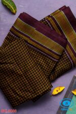 ILKAL HANDLOOM SILK BY COTTON SMALL CHECKS CHIKKI PARAS SAREES