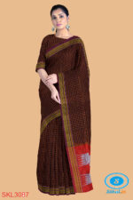 ILKAL HANDLOOM SILK BY COTTON SMALL CHECKS CHIKKI PARAS SAREES
