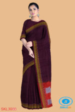 ILKAL HANDLOOM SILK BY COTTON SMALL CHECKS CHIKKI PARAS SAREES