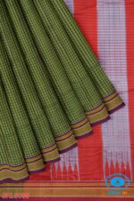 ILKAL HANDLOOM SILK BY COTTON SMALL CHECKS CHIKKI PARAS SAREES