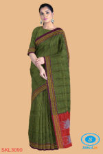 ILKAL HANDLOOM SILK BY COTTON SMALL CHECKS CHIKKI PARAS SAREES