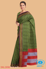 ILKAL HANDLOOM SILK BY COTTON SMALL CHECKS CHIKKI PARAS SAREES