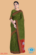 ILKAL HANDLOOM SILK BY COTTON SMALL CHECKS CHIKKI PARAS SAREES