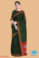 ILKAL HANDLOOM SILK BY COTTON SMALL CHECKS CHIKKI PARAS SAREES