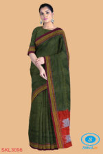 ILKAL HANDLOOM SILK BY COTTON SMALL CHECKS CHIKKI PARAS SAREES