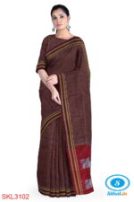 ILKAL HANDLOOM SILK BY COTTON SMALL CHACKS BHOOMI BORDER SAREES