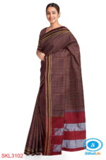 ILKAL HANDLOOM SILK BY COTTON SMALL CHACKS BHOOMI BORDER SAREES