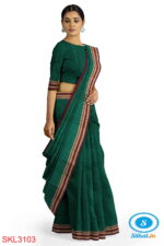 ILKAL HANDLOOM SILK BY COTTON SMALL CHACKS BHOOMI BORDER SAREES