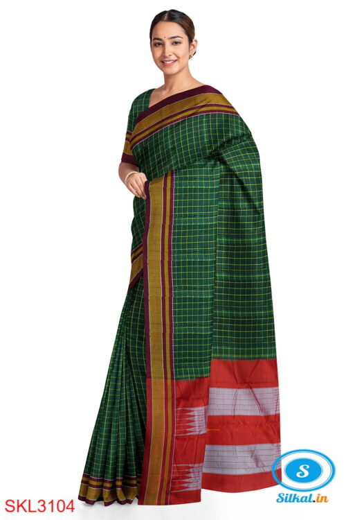 ILKAL HANDLOOM SILK BY MASRISE COTTON SMALL CHACKS CHIKKI PARAS SAREES
