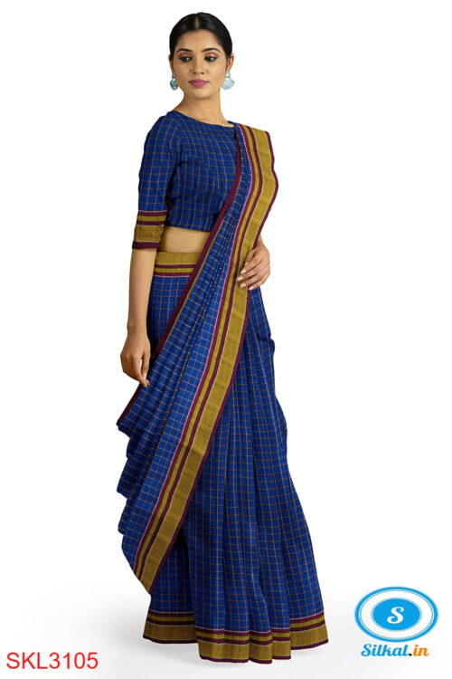 ILKAL HANDLOOM SILK BY MASRISE COTTON SMALL CHACKS CHIKKI PARAS SAREES