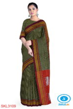 ILKAL HANDLOOM SILK BY COTTON SMALL CHACKS BIG BHOOMI BORDER SAREES