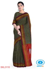 ILKAL HANDLOOM SILK BY COTTON SMALL CHACKS BIG BHOOMI BORDER SAREES