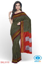 ILKAL HANDLOOM SILK BY COTTON SMALL CHACKS BIG BHOOMI BORDER SAREES