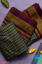 ILKAL HANDLOOM SILK BY COTTON SMALL CHACKS BIG BHOOMI BORDER SAREES