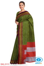ILKAL HANDLOOM SILK BY COTTON SMALL CHACKS BIG BHOOMI BORDER SAREES