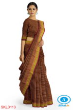 ILKAL HANDLOOM SILK BY COTTON SMALL CHACKS CHIKKI PARAS SAREES