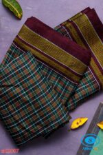 ILKAL HANDLOOM SILK BY COTTON SMALL CHECKS CHIKKI PARAS SAREES