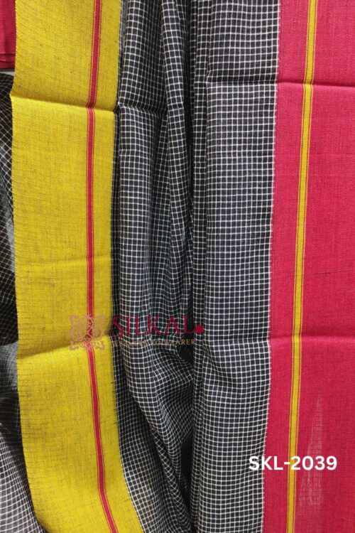 PATTEDA ANCHU PURE COTTON GANGA JAMUNA HANDWOVEN SAREE