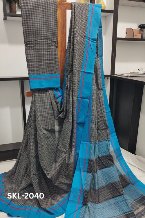 Patteda Anchu Checks With Plain Border