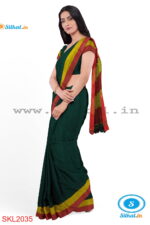 RAMDURGA PATTEDA ANCHU HANDLOOM COTTON PLAIN SAREES