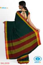 RAMDURGA PATTEDA ANCHU HANDLOOM COTTON PLAIN SAREES
