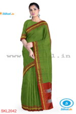 ILKAL HANDLOOM CATLON PALLU COTTON PLAIN SAREES