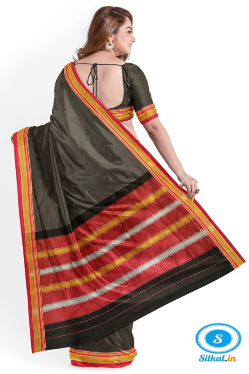 ILKAL PLAIN COTTON SAREE WITH CHIKKI PARAS BORDER