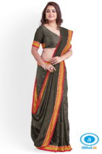 ILKAL PLAIN COTTON SAREE WITH CHIKKI PARAS BORDER