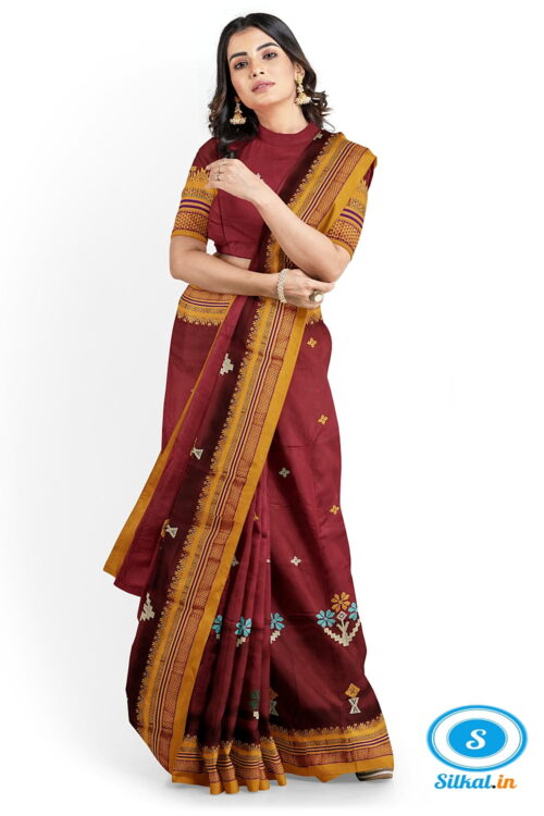 ILKAL SILK SAREE WITH KASUTI WORK