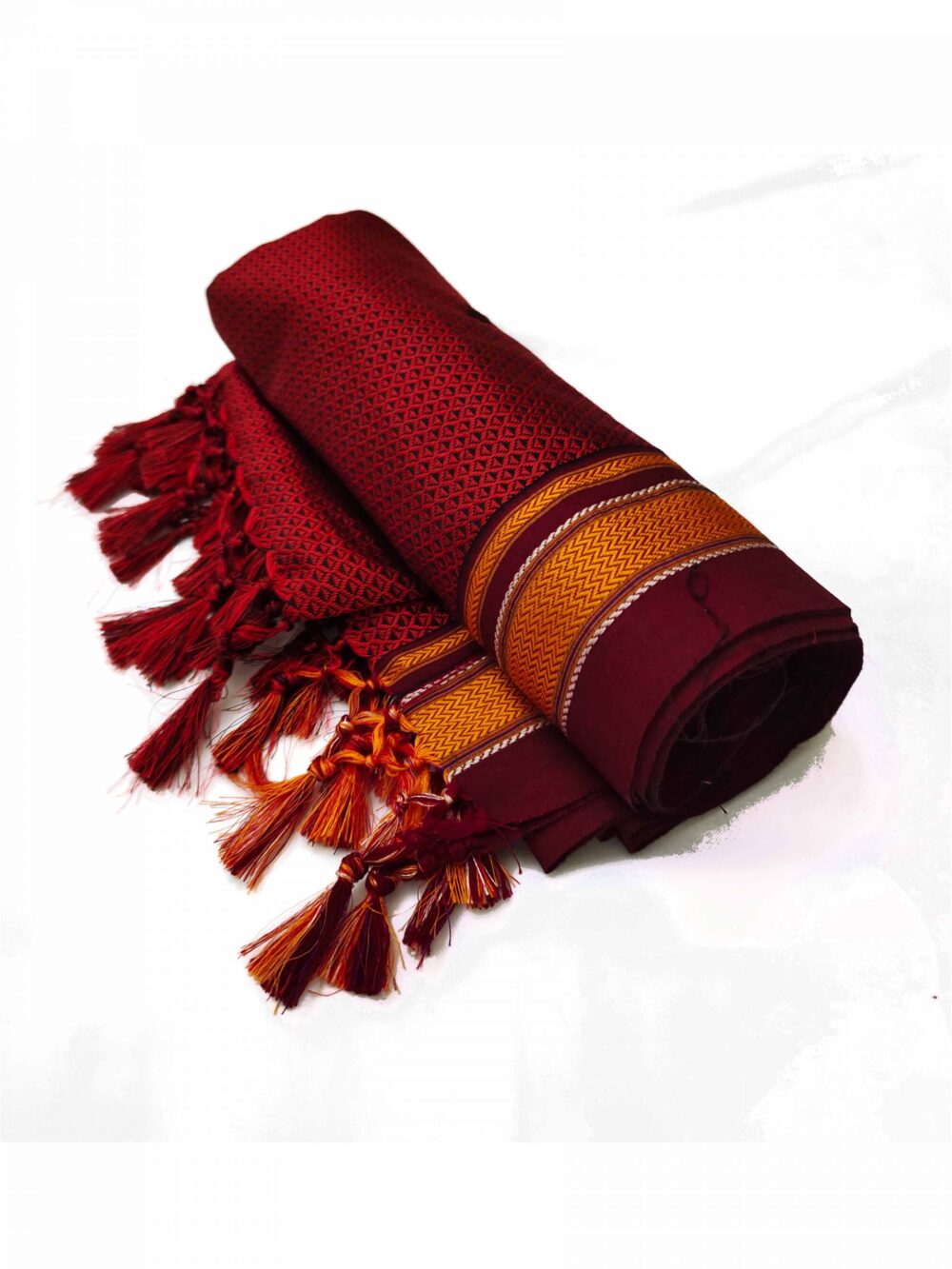 GULEDGUDDA KHANA COTTON SILK FABRICS DUPPATTA WITH TASSELS
