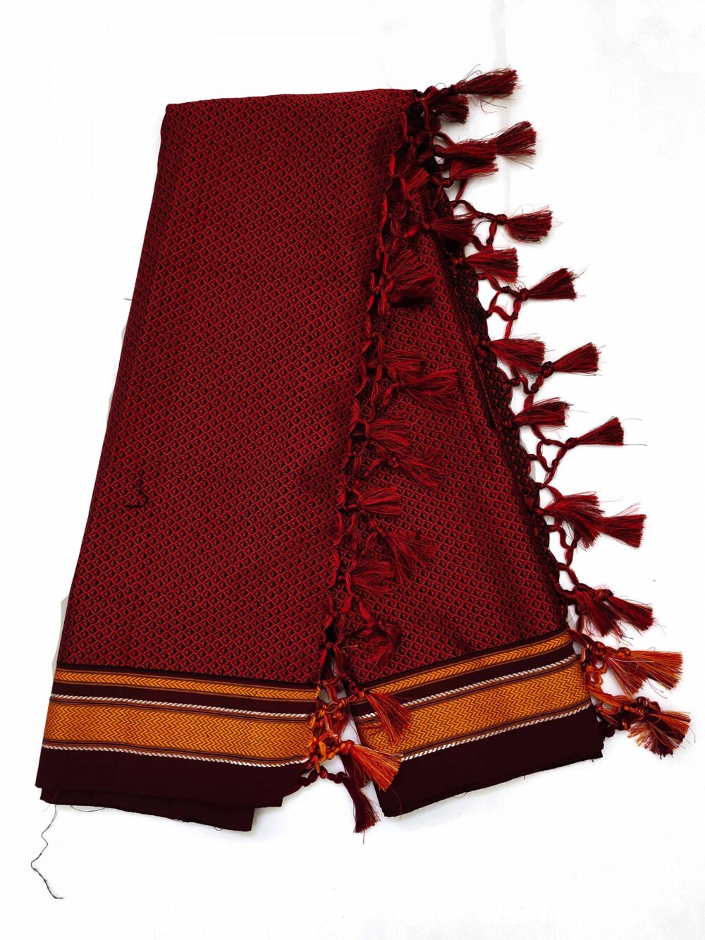 GULEDGUDDA KHANA COTTON SILK FABRICS DUPPATTA WITH TASSELS