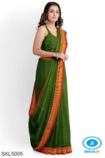 ILKAL PLAIN COTTON SAREE WITH CHIKKI PARAS BORDER