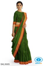 ILKAL PLAIN COTTON SAREE WITH CHIKKI PARAS BORDER