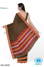 ILKAL PLAIN COTTON SAREE WITH CHIKKI PARAS BORDER