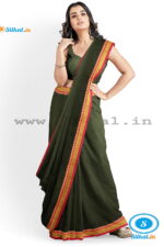ILKAL PLAIN COTTON SAREE WITH CHIKKI PARAS BORDER