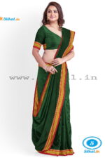 ILKAL PLAIN COTTON SAREE WITH CHIKKI PARAS BORDER