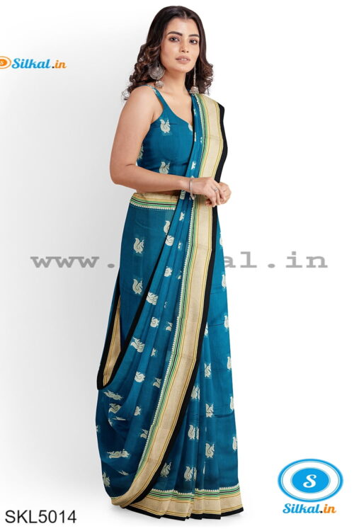 ILKAL MAYURI SAREE WITH CHIKKI BORDER