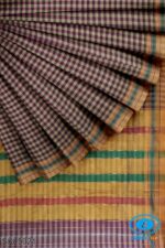 ILKAL COTTON SMALL CHECKS SAREE WITH GOMI BORDER