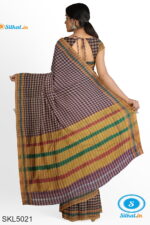 ILKAL COTTON SMALL CHECKS SAREE WITH GOMI BORDER
