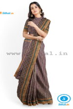 ILKAL COTTON SMALL CHECKS SAREE WITH GOMI BORDER