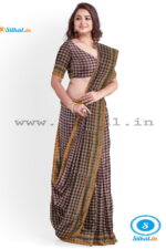 ILKAL COTTON SMALL CHECKS SAREE WITH GOMI BORDER