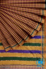 ILKAL COTTON SMALL CHECKS SAREE WITH GOMI BORDER