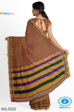 ILKAL COTTON SMALL CHECKS SAREE WITH GOMI BORDER