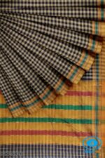 ILKAL COTTON SMALL CHECKS SAREE WITH GOMI BORDER