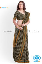 ILKAL COTTON SMALL CHECKS SAREE WITH GOMI BORDER