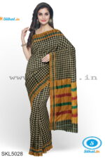 ILKAL COTTON SMALL CHECKS SAREE WITH GOMI BORDER