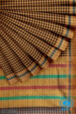 ILKAL COTTON SMALL CHECKS SAREE WITH GOMI BORDER