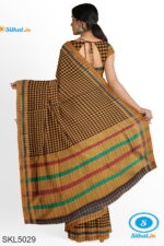 ILKAL COTTON SMALL CHECKS SAREE WITH GOMI BORDER